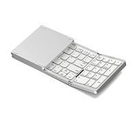 seweu Foldable Bluetooth Keyboard, USB Rechargeable Wireless Keyboard for IOS, Android, PC Laptop Smartphone-Silver