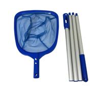 seweu Pool Supply Swimming Pool Leaf Skimmer Net 4 Aluminum Pole Sections Mesh Netting Bag Basket for Fast Cleaning Spas Ponds 1Set