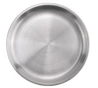 seweu Stainless Steel Bone Spitting Dish Silver Shallow Tray Metal Dining Disc Dessert Tableware 14cm