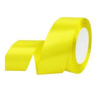 Sewhick Yellow Stain Ribbon 40mm, 22M Single Sided Solid Fabric Ribbon for Gift Wrapping Crafts Wreaths Hair Bow Sewing Bouquet Floral Decoration