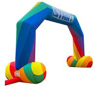 Sewinfla 20ft Inflatable Start Finish Line Arch Rainbow with External 240W Blower, Outdoor Inflatable Archway for Party Race Advertising Commerce