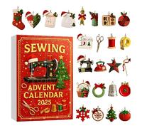 Sewing Advent Calendar 2025, 24 Days Christmas Countdown Calendar with 24 Acrylic 2D Flat Sewings Hanging Ornaments, Xmas Gift for Craft Lovers/Sewing Lovers/Adults