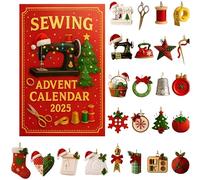 Sewing Advent Calendar 2025, 24 Days of 2D Acrylic Sewing Christmas Countdown Calendar With Sew Accessories, Acrylic Christmas Pendant Advent Countdown Calendars for Craft Lovers (2pcs)