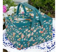 Hobby Gift Sewing Craft Storage Box - Large Twin Lid - Appliqué Bird Aviary