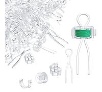Sewing Bobbin Set, Bobbin Clips, Clear Bobbin Thread Buddies Set includes Sewing Bobbin, Bobbin Clips, Bobbin Thread Holders Sewing Machine Accessories for Thread Spool Organizing (180 Pcs)