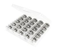 Sewing Bobbins - 25 Pieces Stainless Steel Home Supplies with Storage Boxes | Embroidery Thread Bobbins | for Crocheting Class Quilting Quilter Fabric Yarn Crafting Art Knitting Indoor Party Home