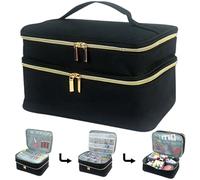 Sewing Box, 11x7x6 Inch Double-Layer Sewing Boxes with Compartments, Waterproof Sewing Storage with Handle, Zippered Sewing Box Organiser for Thread, Scissor, Sewing Needles Sewing Storage Sewing Box