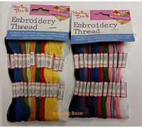 Sewing Box Embroidery Thread - 24 Skeins Assorted Colours