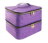 Sewing Box Large 2 Layers Sewing Bag Thread Storage Case with Handle and Zips Accessories Organiser for Thread Needle Storage Purple Organiser Bag