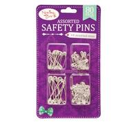 Sewing Box Silver Coloured Assorted Safety Pins - Pack Of 80