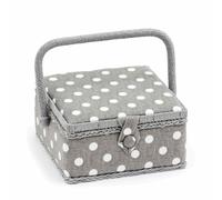 Sewing Box (Small): Square: Grey Linen Polka Dot By Hobby Gift