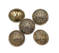 Sewing Buttons 5pcs Round Metal Button for Needlework Shank Sewing Accessories Decorative for Clothes Jacket Handicraft(01-Bronze,20mm)