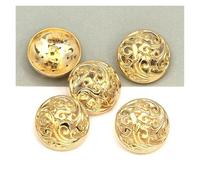 Sewing Buttons 5pcs Round Metal Button for Needlework Shank Sewing Accessories Decorative for Clothes Jacket Handicraft(02-Gold,20mm)