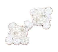 Sewing Buttons Fasteners Chinese Closure for Frog Buttons 1Pair White Buckle for Clothes Cheongsam Tang Suit Decorat Sewing Fasteners Clips Snap Hook and Eye and Buckles