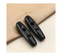 Sewing Buttons Oval Horn Button Toggle 31mm/39mm Multicolor Resin for Cardigans and Knitting(Black,39mm)