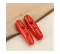 Sewing Buttons Oval Horn Button Toggle 31mm/39mm Multicolor Resin for Cardigans and Knitting(Red,31mm)
