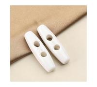 Sewing Buttons Oval Horn Button Toggle 31mm/39mm Multicolor Resin for Cardigans and Knitting(White,31mm)