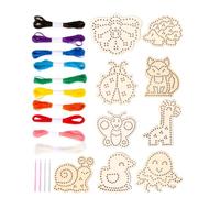 Sewing Cards Toy - Learn to Sew Threading Board, Color Recognition Toys with Fun Patterns, Kids Quiet Time Activity for Fine Motor Skills Development, Educational Road Trip Toy, Creative Craft Game