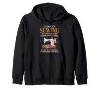Sewing Cat I came i sew i swore Funny Quilter Zip Hoodie