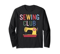 Sewing Club Colorful Machine Crafting Needle Art Maker Retro Long Sleeve T-Shirt