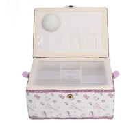 Sewing Craft Hobby Storage Box, Sewing Accessories Organizer Portable Sewing Storage Bag Sewing Supplies Basket for Crafts, Quilting & Scrapbooking, Magnetic Closure, Wooden Storage Box