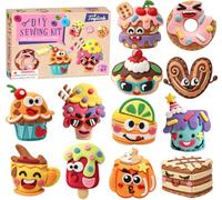 Sewing Craft Kit, 12Set Dessert Felting Kits for Beginners Kids Ages 8-12