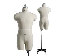 WAHHWF Sewing Mannequin, Male, Plus Size, Fully Pinnable, Height Adjustable, Light Weight, Multipurpose, Adult Full Size (White, XXXL-110)