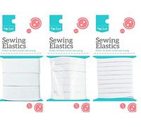 Sewing Elastics Multi-Buy 3 X Packs of Assorted Widths - 8mm, 12mm & 25mm - Ideal for Home Textiles & Sewing