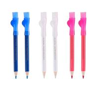 Sewing Fabric Pencils Water Soluble Sewing Pencil Tailor Mark Pencil DIY Craft Markers Pens Sewing Dressmakers with Brush for Tailor, Home Marker and Tracing Tools (6 Packs, Blue+Red+White)