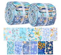 Sewing Fabric Rolls, Cotton Jelly Roll Fabric, Cotton Quilting Material, 6.5x50cm, Sewing Supplies, Multipurpose Pre Cut Strips for Quilting, Scrapbooking, Arts Crafts, Patchwork(Blue)