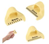 Sewing Finger Ruler, 2/3/4mm Stitch Spacing Gauge, PLA Plastic Thumb Measuring Template for Consistent Stitches, Quilting, Embroidery & Hand Sewing Aid (Yellow) (3 Pcs)