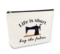 Sewing Gift for Women Makeup Bag Quilter Seamstress Gifts Funny Quilting Sewing Lovers Gift for Women Cosmetic Bag Christmas Birthday Gifts for Seamstresses Quilters Mom Grandma Friend