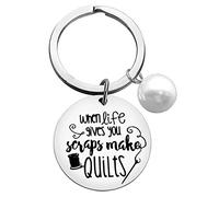 Sewing Gifts for Women Girls Sewing Keyring Funny Sewing Lover Gift When Life Gives You Scraps Make Quilts Sewing Inspirational Gifts Designer Family Friends for Birthday Christmas Gifts