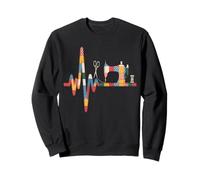 Sewing Heartbeat Patchwork Quilter Life Sweatshirt
