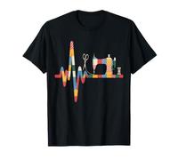 Sewing Heartbeat Patchwork Quilter Life T-Shirt