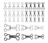 Sewing Hook and Eye Fastenings for Clothes, 60 Pairs Metal Bra Hooks and Eyes Fasteners for Sewing Clothing Coat Trouser Closures