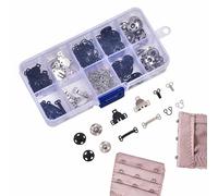 Sewing Hooks,Sewing Fasteners 3 Types - Replacement Invisible Fabric Buttons for Bra Men Garment Trouser Underwear Collars Women