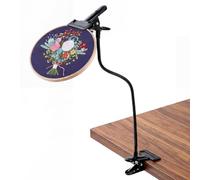 Sewing Hoop Stand with Desk Clamp Base and Bendable Arm, 20 Inch Embroidery Holder for Tabletop Needlepoint Work At Home Embroidery Hoop Stand Needlework Holder Table Clamp Gooseneck Arm