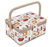 Sewing Kit, 3 Colors Sewing Basket Travel Sewing Kit Sewing Box Sewing Basket with Sewing Kit Vintage Sewing Basket for Home (Orange needle thread)