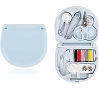 Sewing Kit Basic Equipment, Sewing Kit Mini Travel Sewing Set Needle and Thread Set, Blue Small Sewing Kit Set, Practical Sewing Kit, Round Travel Sewing Set for Travel, Dormitories and Home Use, DIY