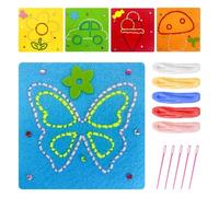Sewing Kit for Kids, 5 PCs Children's Handmade Felt Fabric First Sewing Kit for Girls for Children Aged 3-12 to Help Enhance Their Creativity and Imagination Threading Toys Gifts for Children