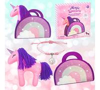 Sewing kit for kids Gift for Girls age 7 8 9 10 -Unicorn Sparkle Bag Sewing Kit for Kids - Learn to sew for Beginners -Birthday Present -Everything included -Simple Instructions - Safe Plastic Needles