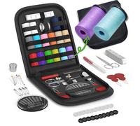 Sewing Kit Gifts for Grandma, Mom, Friend, Traveler, Adults, Beginner, Emergency,Sewing Supplies Accessories with Scissors,Sewing Needles Thimble, Thread,Tape Measure etc (Black, S)