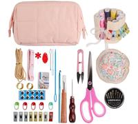 Sewing Kit, Mini Sewing Kits 128 PCS Thread and Needles Set for Adults with Portable Sewing Accessories Bag, DIY, Beginners, Emergency, Kids, Summer Campers, Travel and Home, with Scissors, Thimble