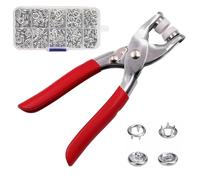 Sewing Kit with 100PCS Metal Buttons, Claw Buckle Tool Set, Sewing Free Buttons Set with Metal Hand Pressure Pliers Tool, Snap Button Craft Kit for DIY Crafts and Home Repairs (Silver,50 Set)