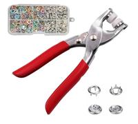 Sewing Kit with 100PCS Metal Buttons, Claw Buckle Tool Set, Sewing Free Buttons Set with Metal Hand Pressure Pliers Tool, Snap Button Craft Kit for DIY Crafts and Home Repairs (Mix,50 Set)