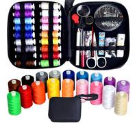 Sewing Kit with Case Portable Sewing Supplies for Home Traveler, Adults, Beginner, Emergency, Contains 18 Sewing Thread, Scissors, Needles, Measure etc