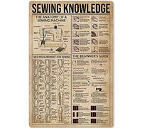 Sewing Knowledge Metal Tin Sign The Beginner's Guide Infographic Poster Decoration School Home Kitchen Club Bar Plaque Decoration 8x12 Inches