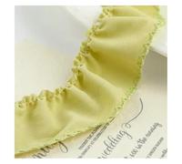Sewing lace Edging， Ruffled Pleated Lace Trim, Wrinkle Ribbon DIY Hairbow Sewing Accessories(Amy Green,50mm)