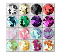 Sewing Loose Holographic Sequins, PVC Loose Holographic Round Sequins with Hole Multicolor 10-30mm for Sewing Crafts DIY(Abred,20mm 10g 90pcs)